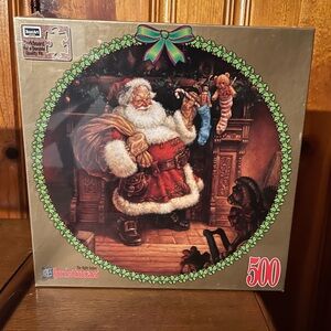 RoseArt The Night Before Christmas Santa Claus 500 Piece corkboard puzzle